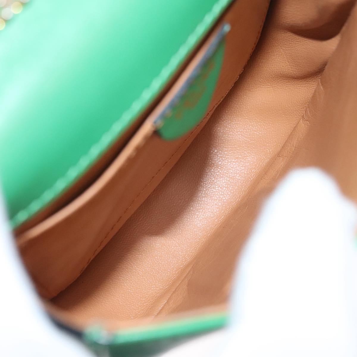 Celine Shoulder Bag Leather, GREEN, LEATHER, Shoulder bag