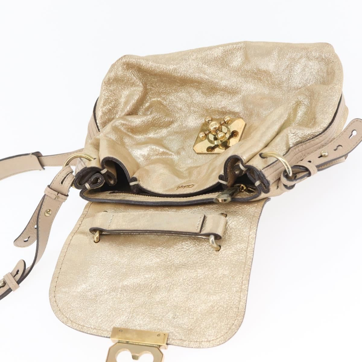 Chloe Elsie Convertible Satchel Leather, Gold, Leather, Handbag