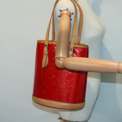 Louis Vuitton Bucket Bag Monogram Vernis, RED, PATENT_LEATHER, Handbag