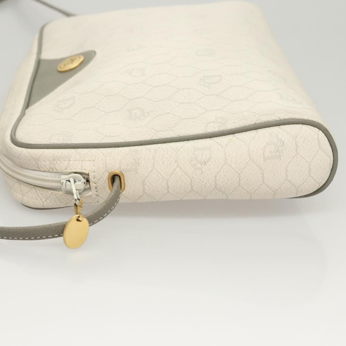 Christian Dior Vintage Honeycomb Shoulder Bag Canvas, WHITE, CANVAS, Shoulder bag
