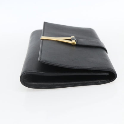 Saint Laurent Chyc Clutch Leather, BLACK, LEATHER, Clutche & pouche