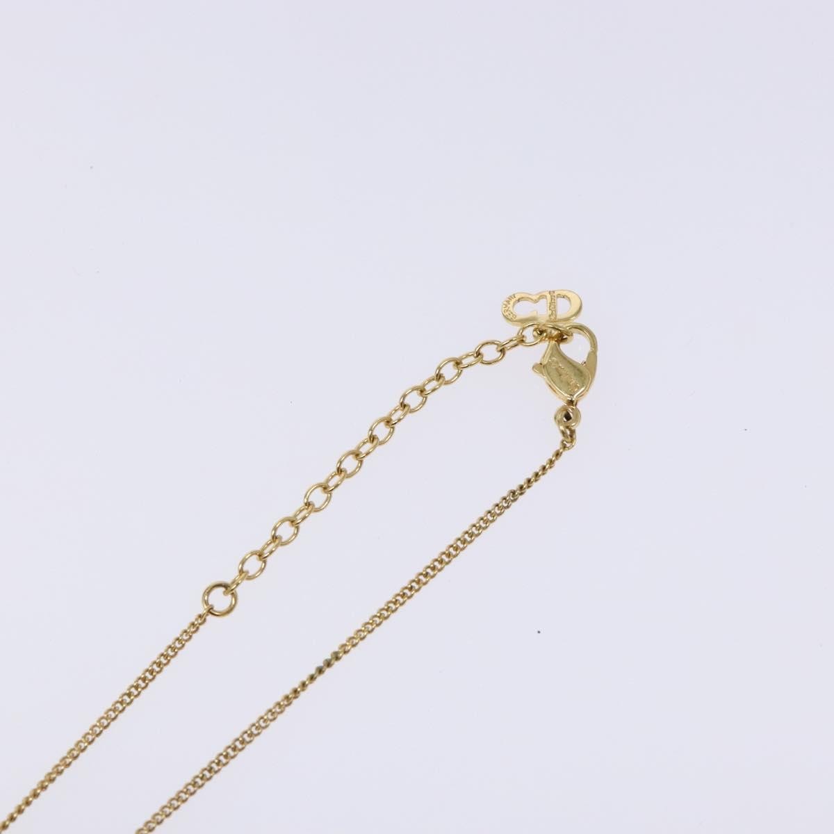 Christian Dior Vintage Logo Round Pendant Necklace Metal, GOLD, METAL, Necklace