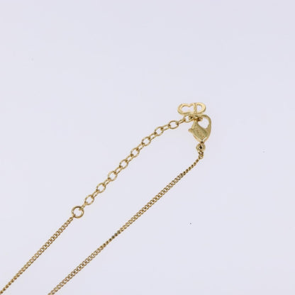 Christian Dior Vintage Logo Round Pendant Necklace Metal, GOLD, METAL, Necklace