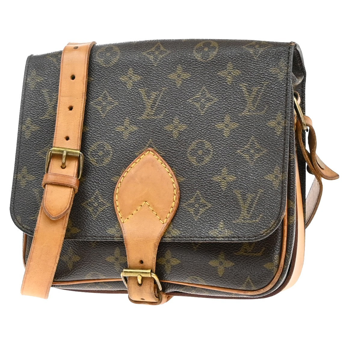 Louis Vuitton Cartouchiere Handbag Monogram Canvas, BROWN, CANVAS, Shoulder bag