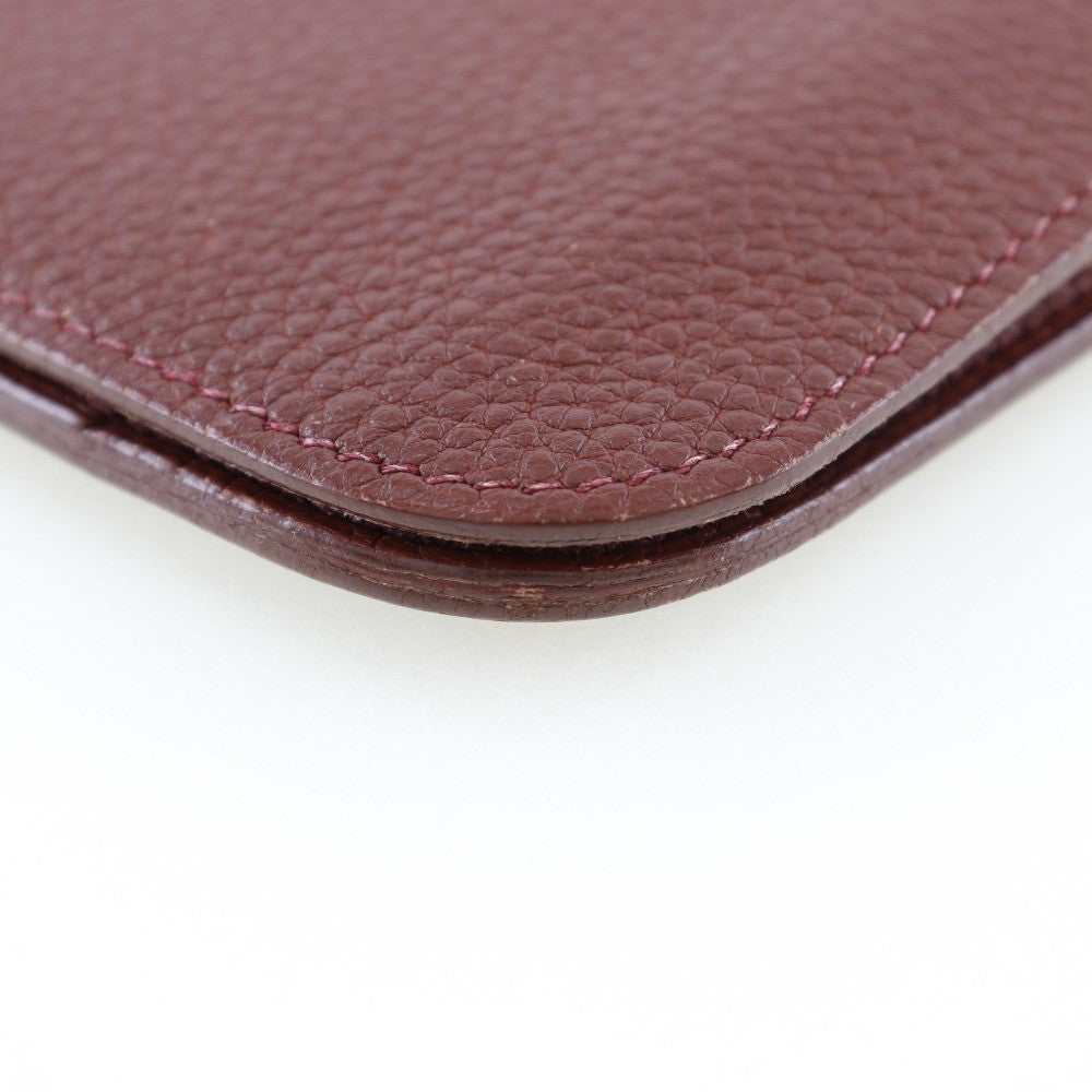 Hermes Dogon Duo Combined Wallet Leather, BURGUNDY, LEATHER, Wallets