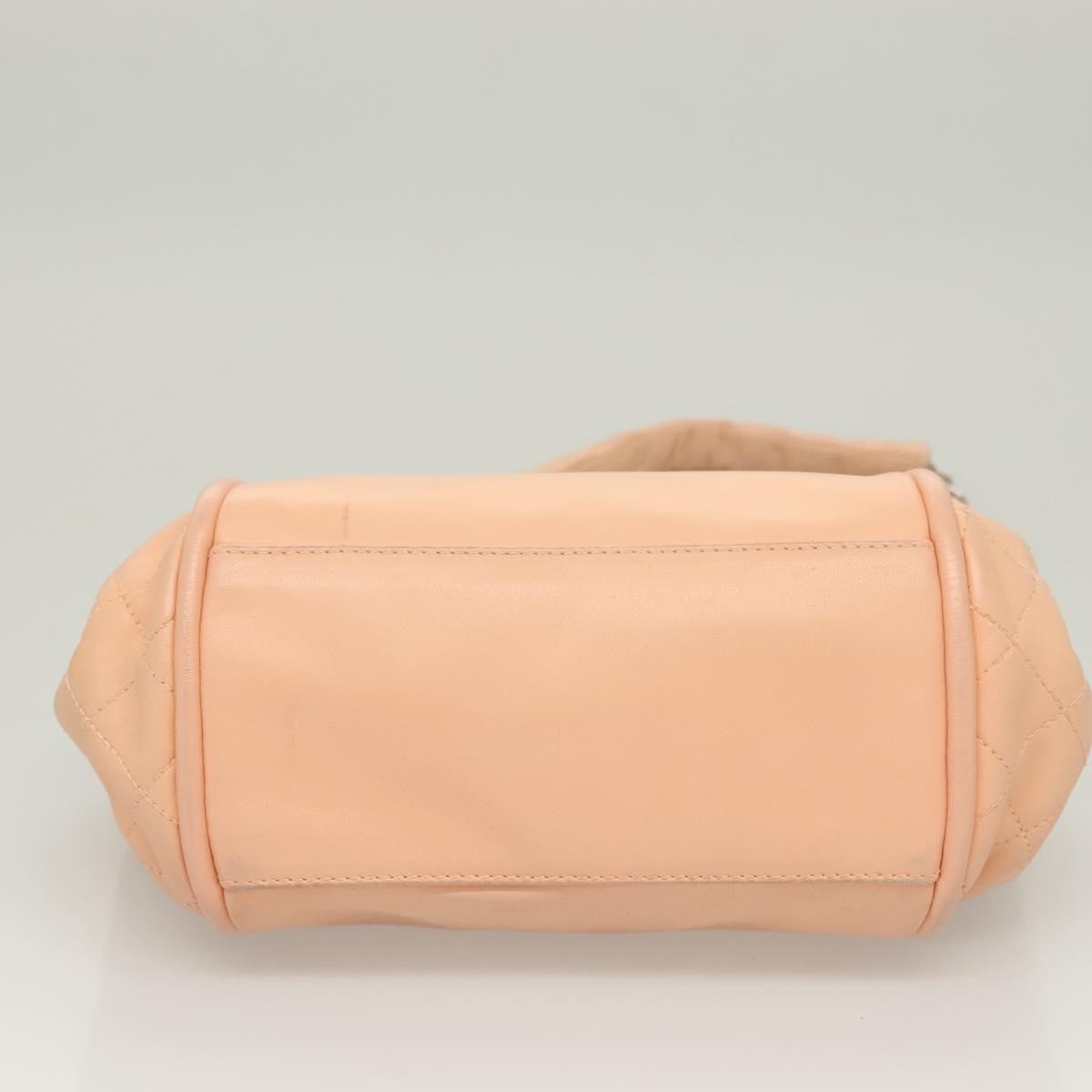 Chanel Kisslock Accordion Handbag Leather, PINK, LEATHER, Shoulder bag