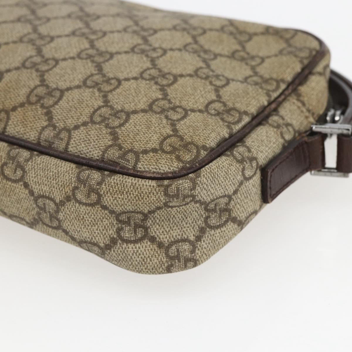 Gucci Wristlet Clutch GG Coated Canvas, BEIGE, CANVAS, Clutche & pouche