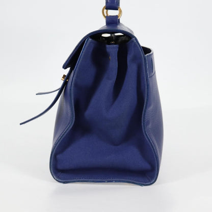 Saint Laurent Muse Two Bag Leather, BLUE, LEATHER, Tote bag
