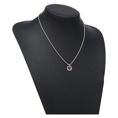 Christian Dior CD Round Pendant Necklace Metal, SILVER, METAL, Necklace