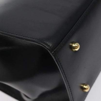 Gucci Vintage Lady Lock Top Handle Bag Leather, BLACK, LEATHER, Handbag