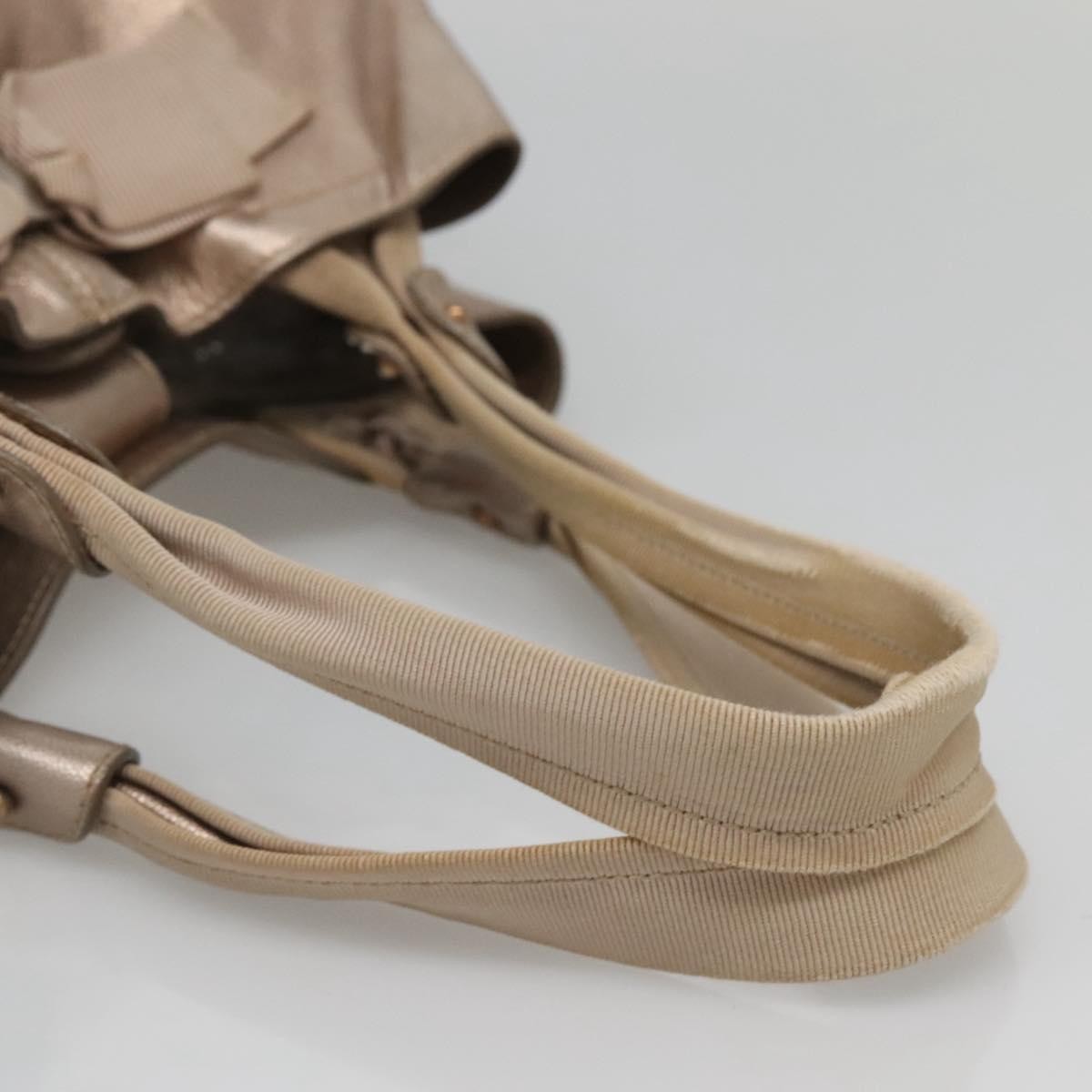 Salvatore Ferragamo Vala Leather, GOLD, LEATHER, Tote bag