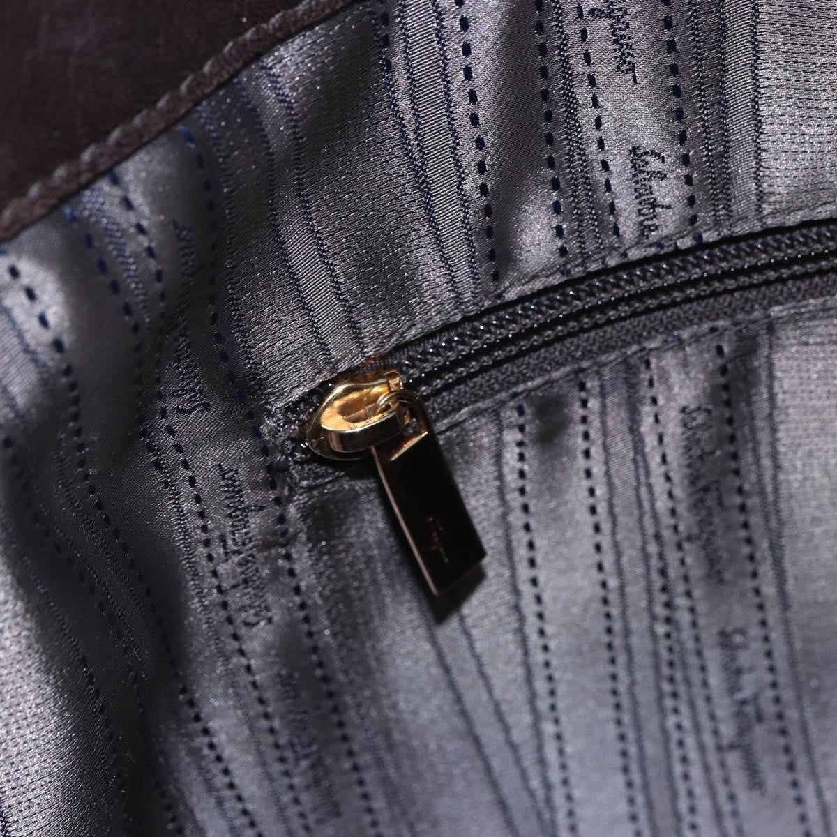 Salvatore Ferragamo Vala Shoulder Bag Suede, BROWN, SUEDE, Shoulder bag