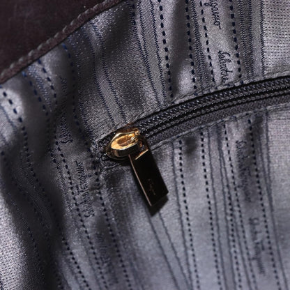 Salvatore Ferragamo Vala Shoulder Bag Suede, BROWN, SUEDE, Shoulder bag