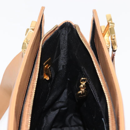 Salvatore Ferragamo Gancini Shoulder Bag Leather, BEIGE, LEATHER, Shoulder bag