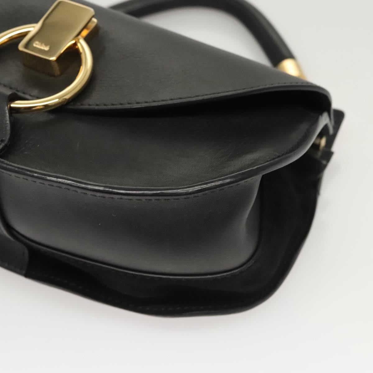 Chloe Goldie Shoulder Bag Leather, BLACK, LEATHER, Shoulder bag