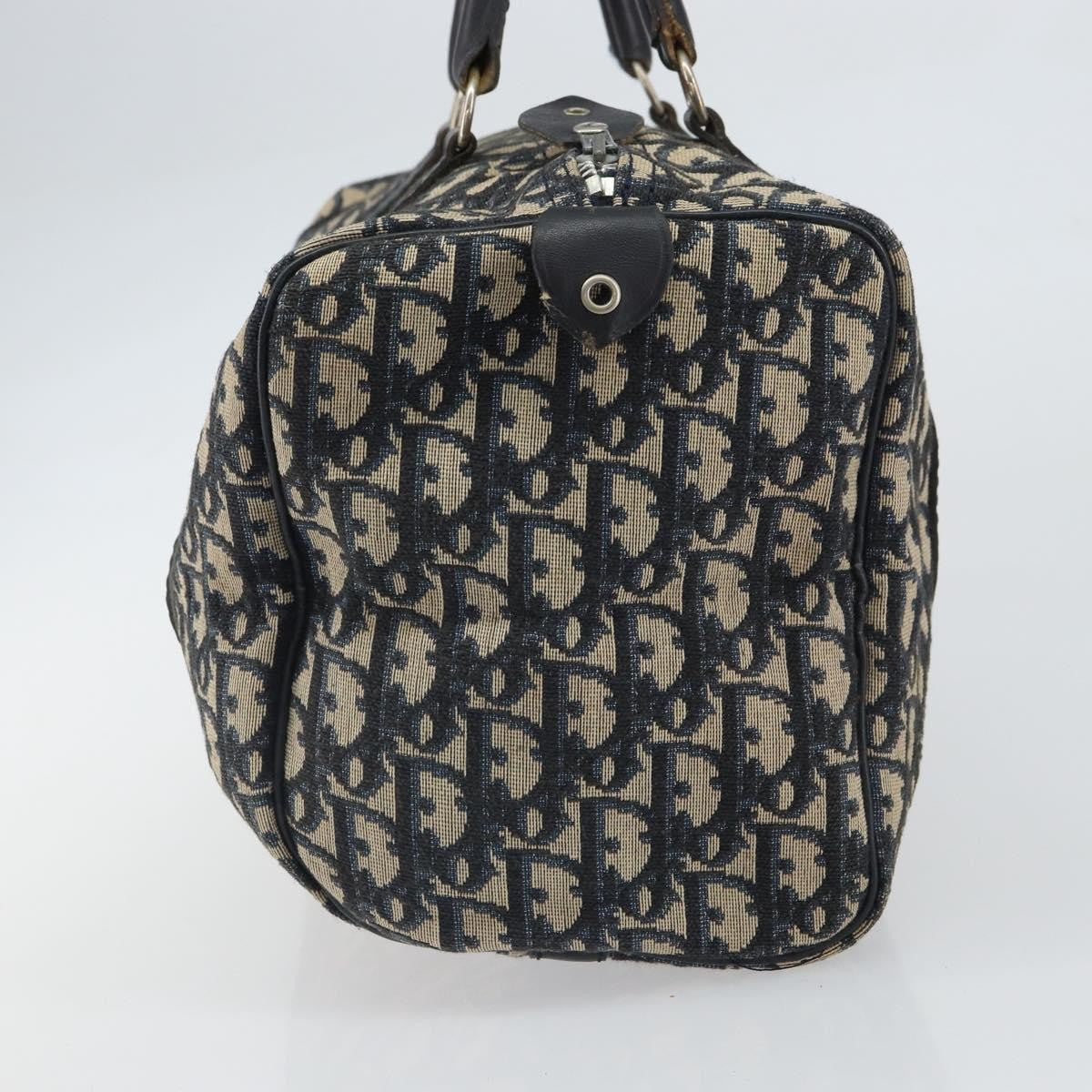 Christian Dior Vintage Trotter Boston Bag Diorissimo Canvas, NAVY, CANVAS, Handbag