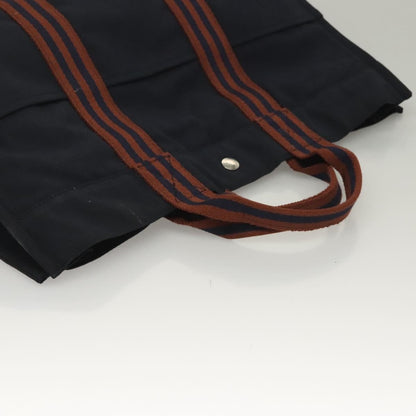 Hermes Fourre Tout Tote Canvas, NAVY, CANVAS, Tote bag