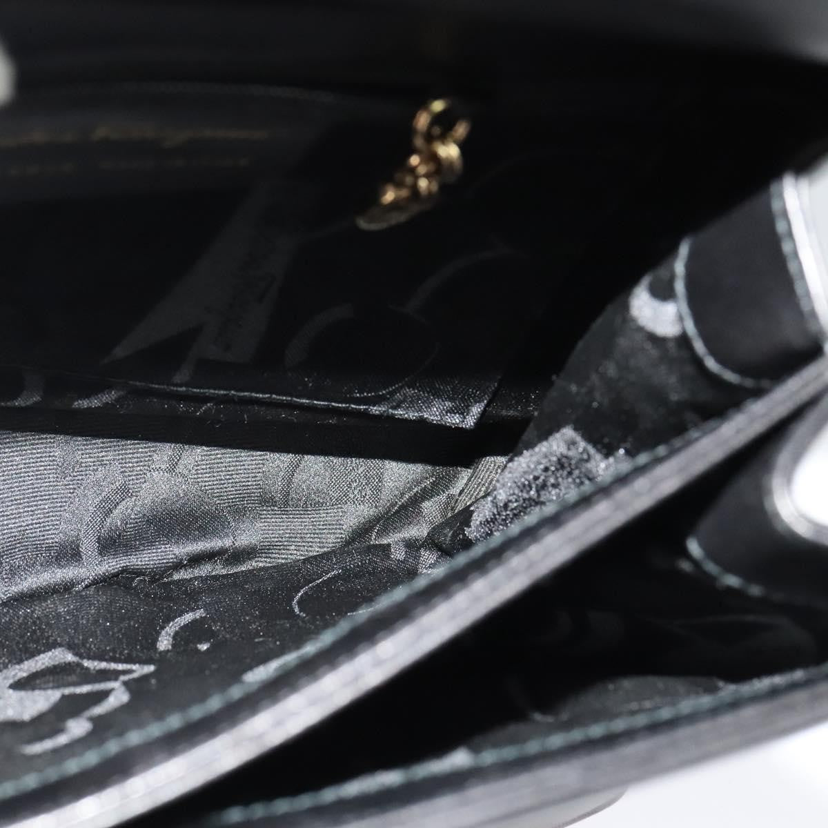 Salvatore Ferragamo Vintage Handbag Leather, BLACK, LEATHER, Handbag