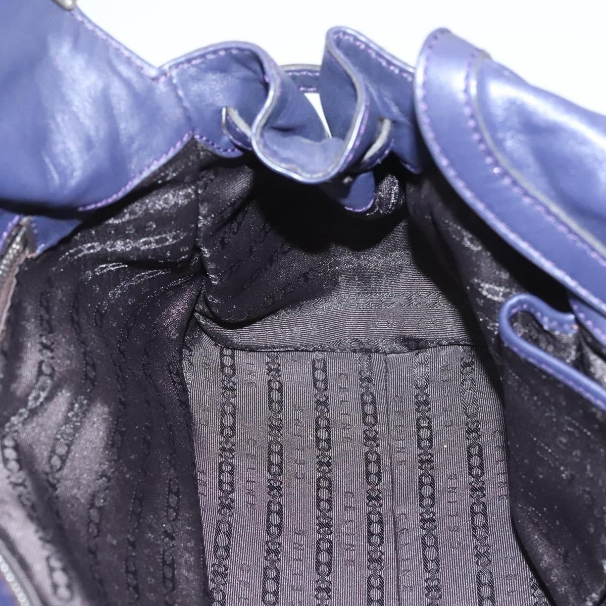 Celine Shoulder Bag Leather, PURPLE, LEATHER, Shoulder bag