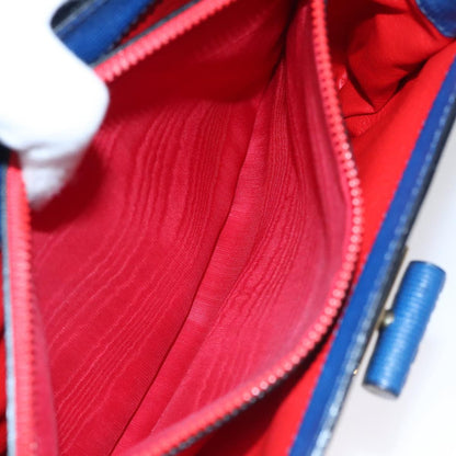 Celine Vintage turn lock shoulder bag Leather, BLUE, LEATHER, Handbag