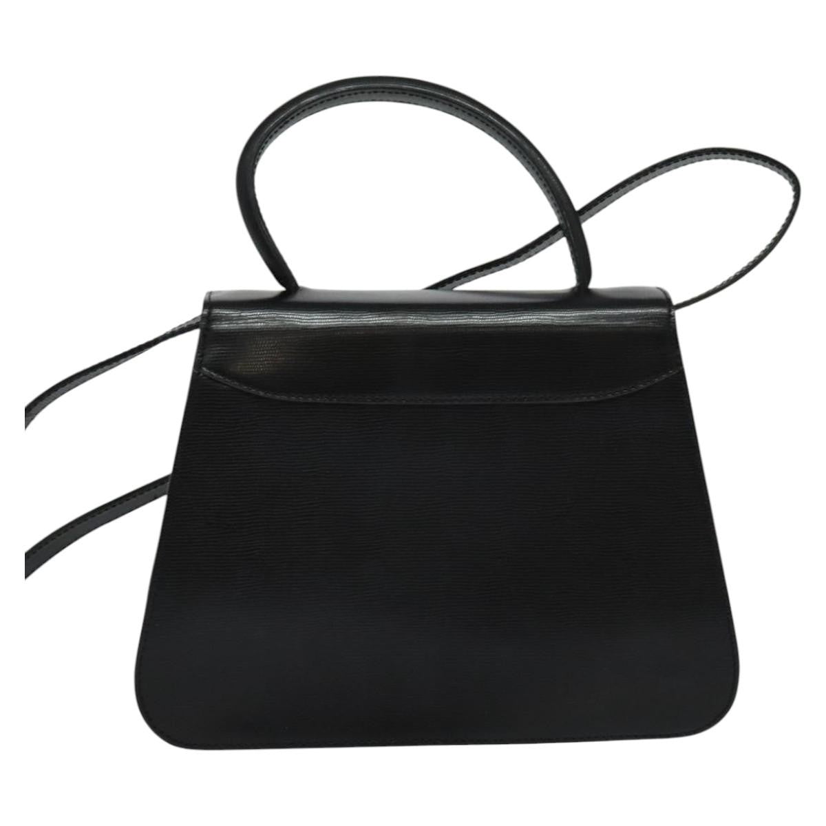 Celine Circle Logo Handbag Leather, BLACK, LEATHER, Handbag