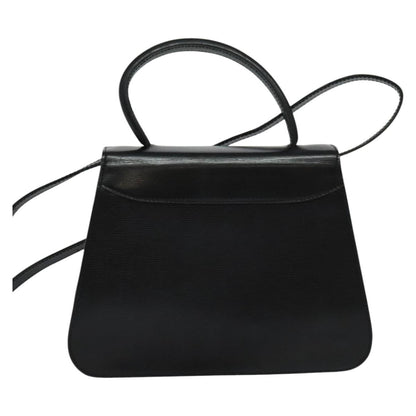 Celine Circle Logo Handbag Leather, BLACK, LEATHER, Handbag