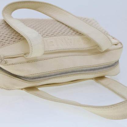 Chanel Vintage Shoulder Bag Canvas, WHITE, CANVAS, Shoulder bag