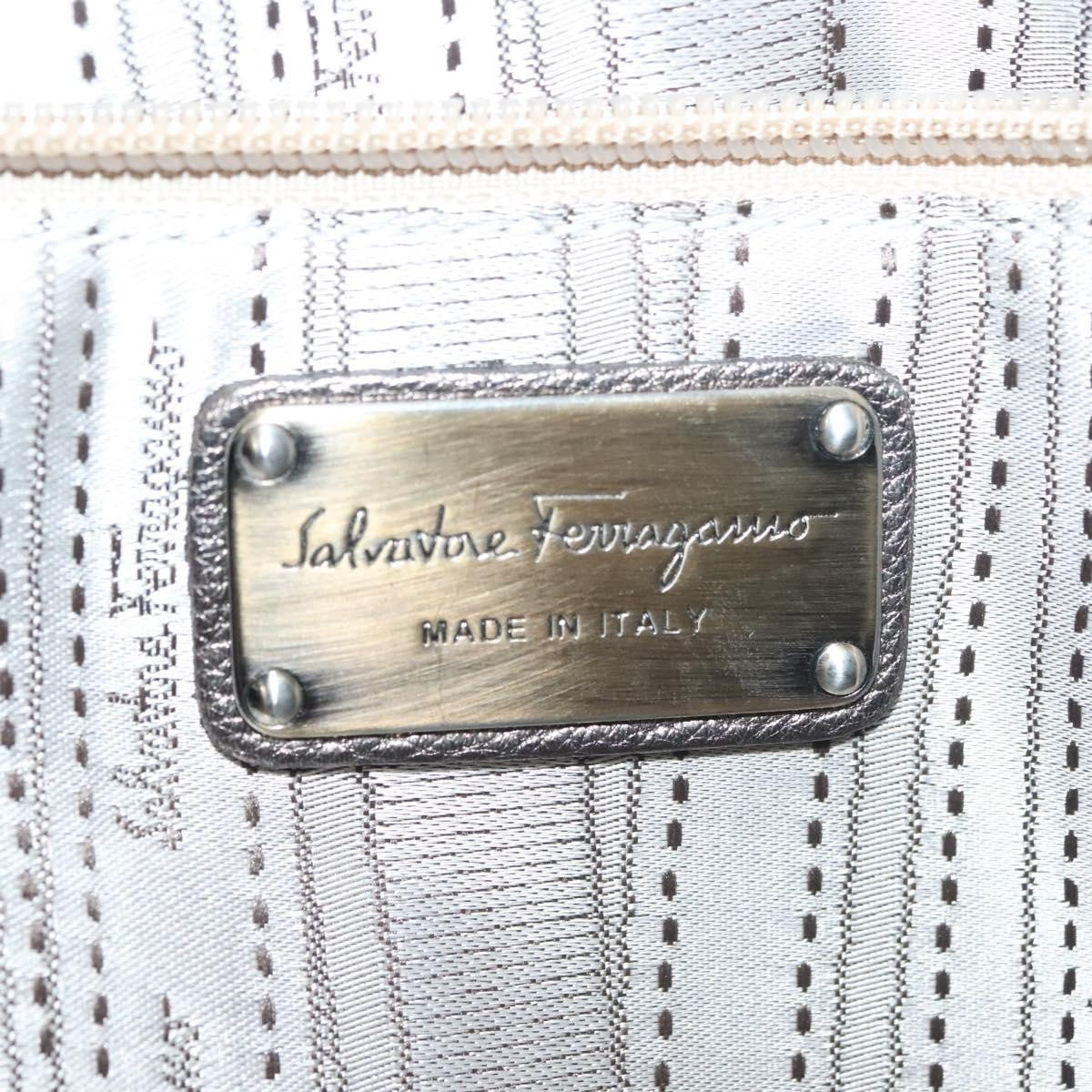 Salvatore Ferragamo Gancini handbag Leather, SILVER, LEATHER, Handbag