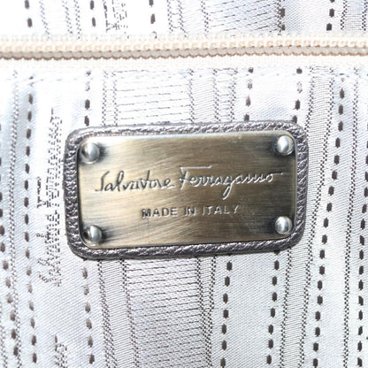 Salvatore Ferragamo Gancini handbag Leather, SILVER, LEATHER, Handbag