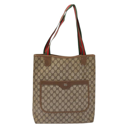 Gucci Ophidia Front Pocket Shopper Tote GG Coated Canvas, Beige, Canvas, Tote Bag