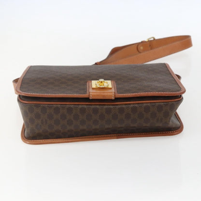 Celine Vintage Macadam Shoulder Bag Canvas and Leather, BROWN, CANVAS, Shoulder bag