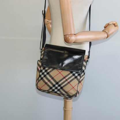 Burberry Flap Shoulder Bag Nova Check Coated Canvas, BEIGE, WOOL, Shoulder bag