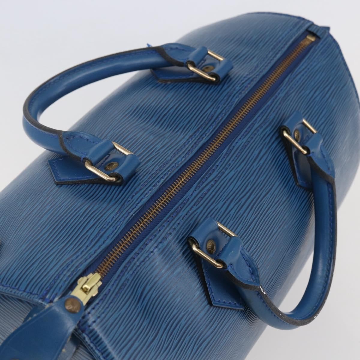 Louis Vuitton Speedy Handbag Epi Leather, BLUE, LEATHER, Handbag