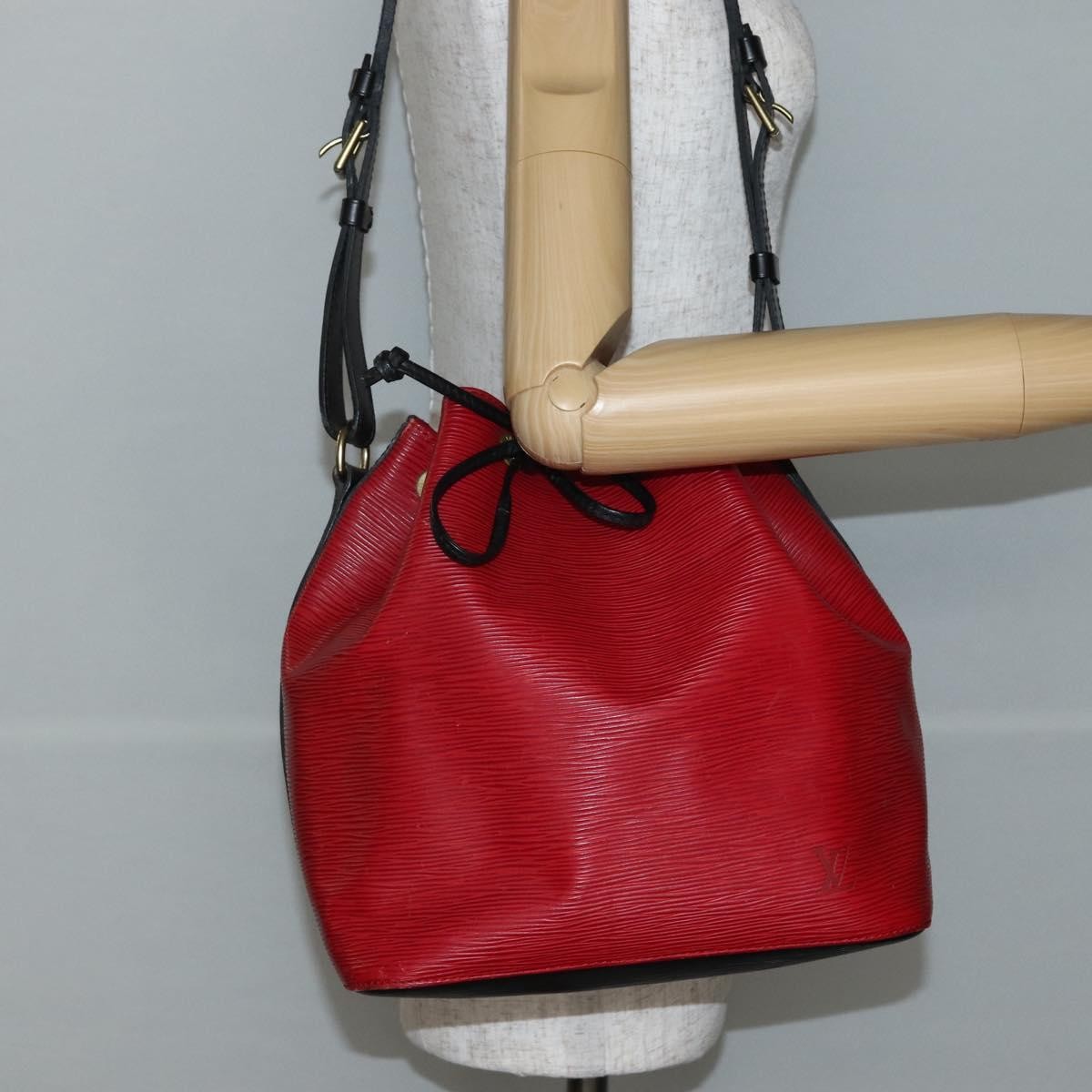 Louis Vuitton Bicolor Petit Noe Handbag Epi Leather, RED, LEATHER, Handbag
