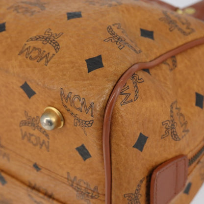 MCM Visetos Handbag Canvas and Leather, BROWN, CANVAS, Handbag