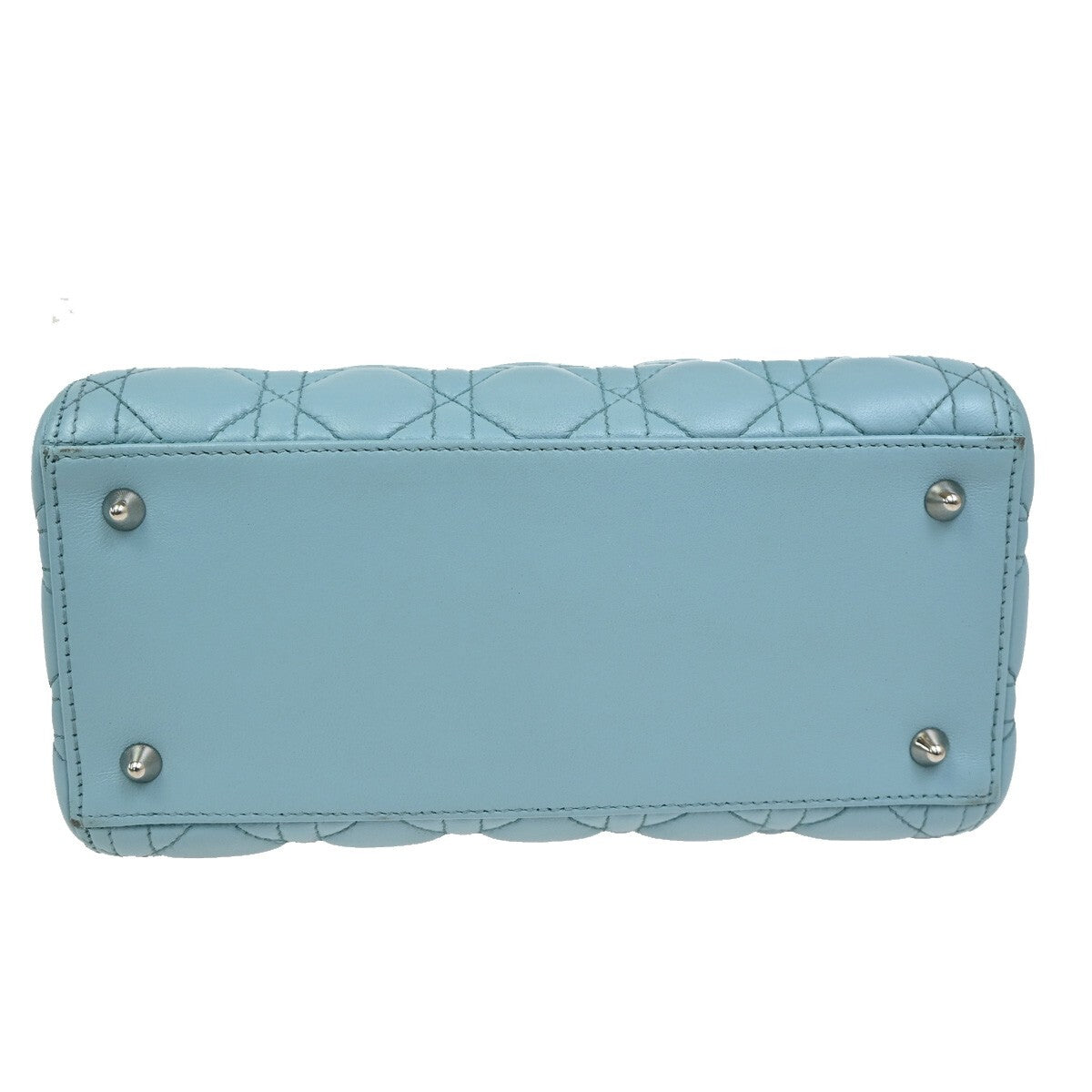 Christian Dior Lady Dior Bag Leather, BLUE, LEATHER, Handbag