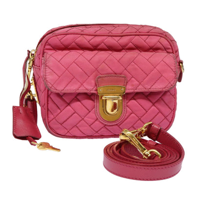 Prada Vintage Shoulder Bag Quilted Tessuto, PINK, NYLON, Shoulder bag