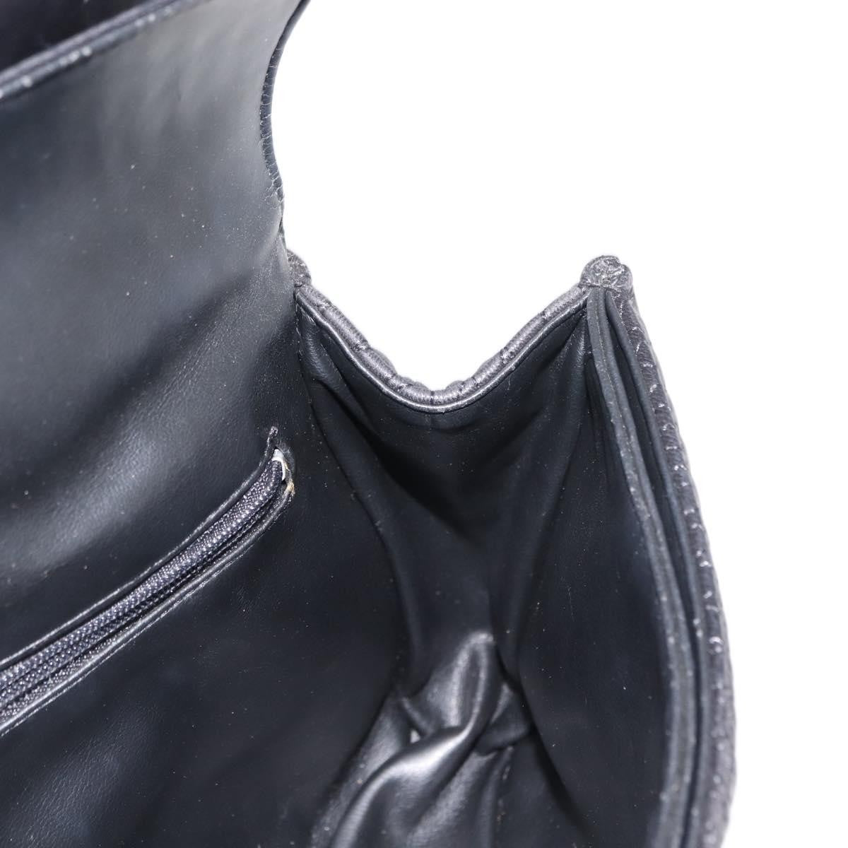 Bally Vintage Chain Shoulder Bag Quilted Leather, BLACK, LEATHER, Shoulder bag