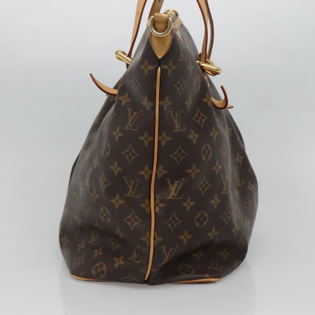 Louis Vuitton Palermo Handbag Monogram Canvas, BROWN, CANVAS, Tote bag
