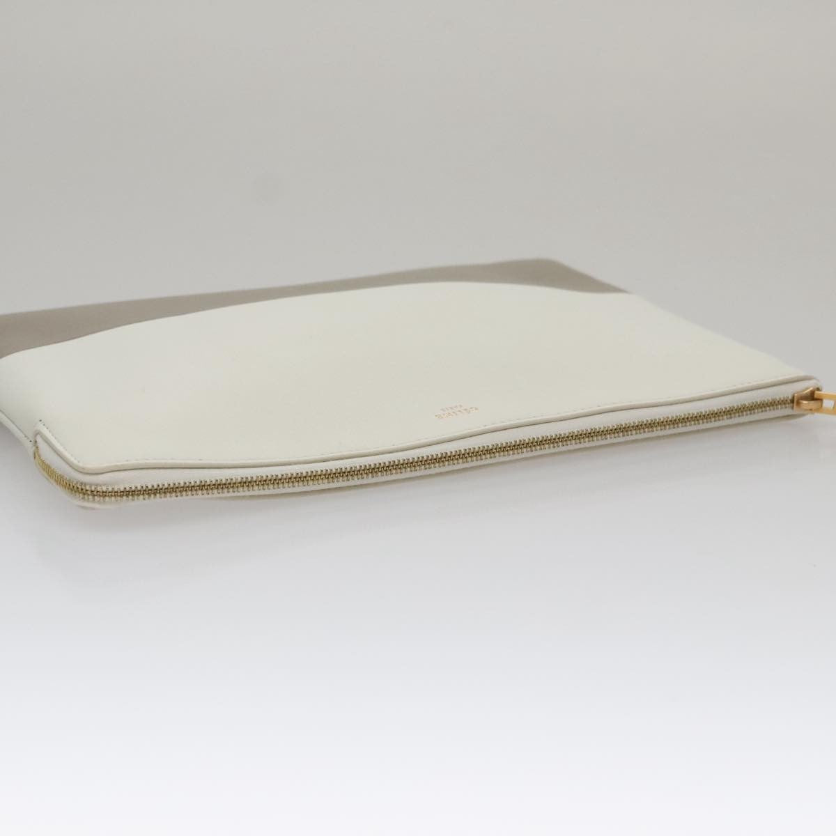 Celine Bicolor Solo Clutch Leather, GRAY, LEATHER, Clutche & pouche