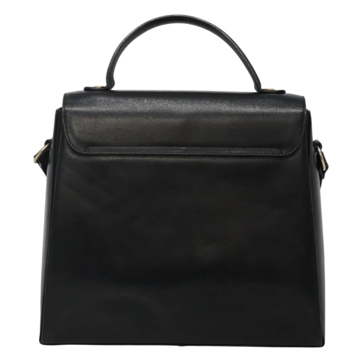 Salvatore Ferragamo Gancini Convertible Top Handle Bag Leather, BLACK, LEATHER, Handbag