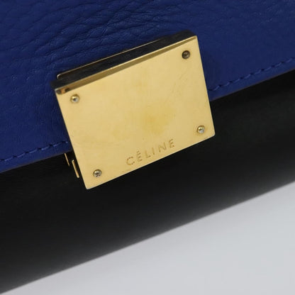Celine Trapeze Bag Leather, BLUE, LEATHER, Handbag