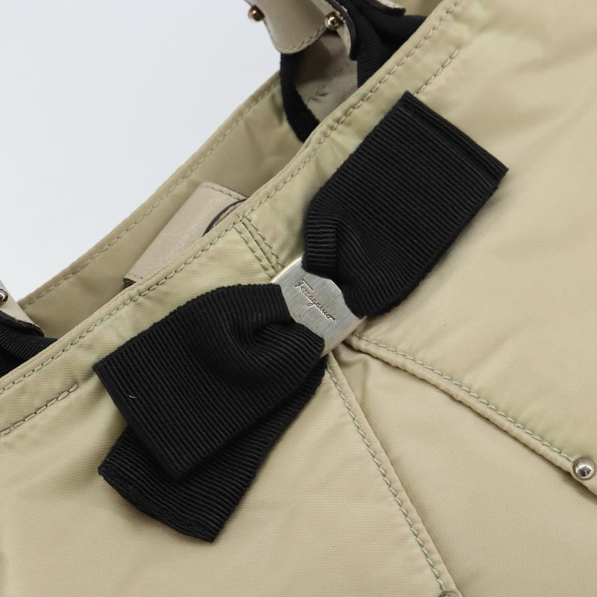 Salvatore Ferragamo Vala Handbag Nylon, BEIGE, NYLON, Handbag