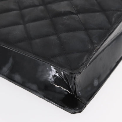 Chanel Chocolate bar tote Leather, BLACK, PATENT_LEATHER, Handbag