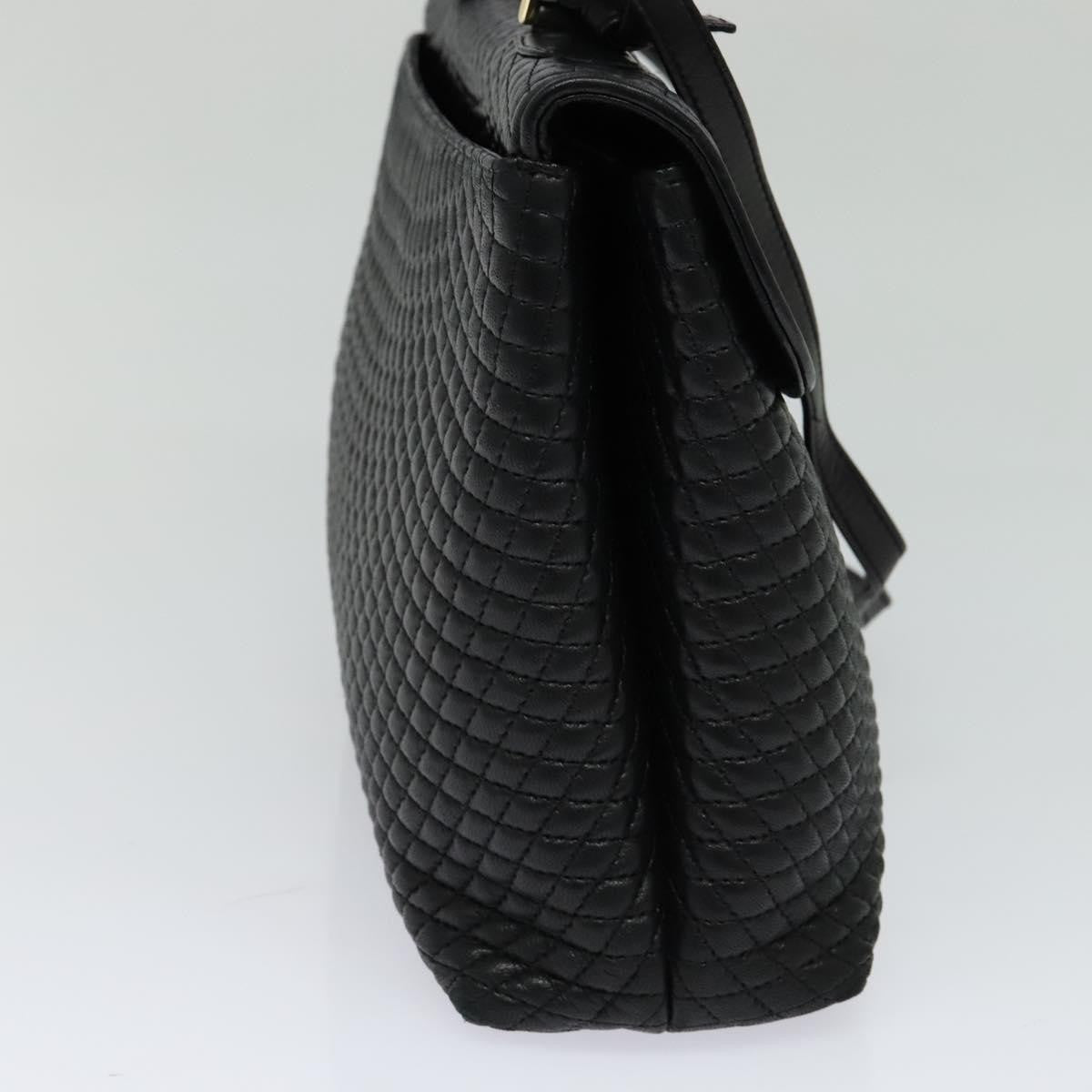 Bally Vintage Handbag Quilted Leather, BLACK, LEATHER, Handbag