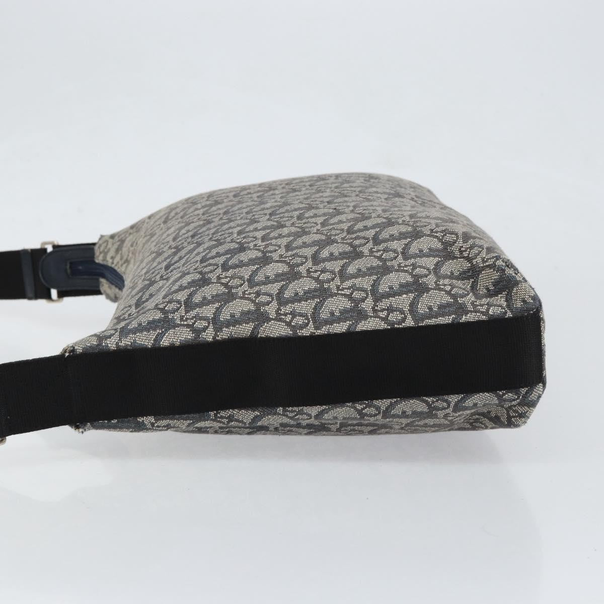 Christian Dior Vintage Trotter Shoulder Bag Canvas, NAVY, CANVAS, Shoulder bag
