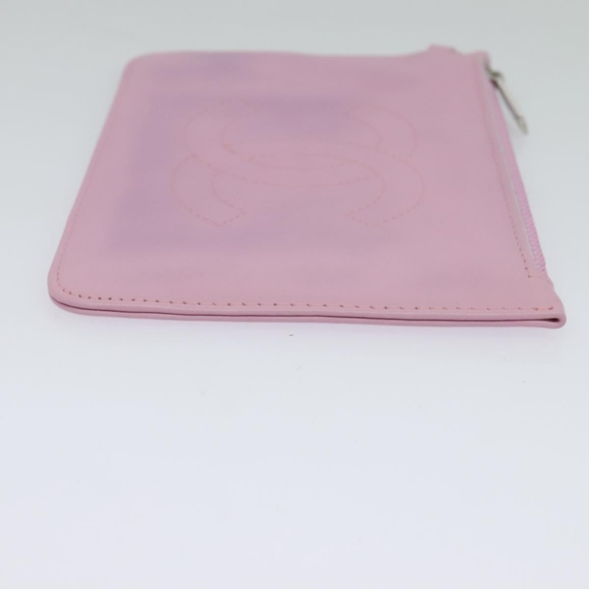 Chanel CC Zip Clutch Leather, Pink, Leather, Clutch