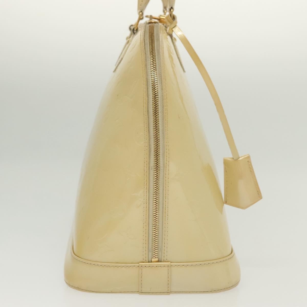 Louis Vuitton Alma Handbag Monogram Vernis, BEIGE, PATENT_LEATHER, Handbag