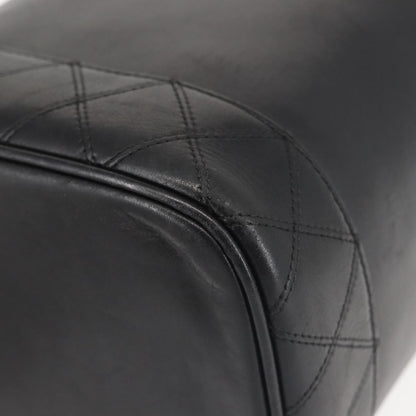 Chanel Vanity pouch Leather, BLACK, LEATHER, Toiletry Case