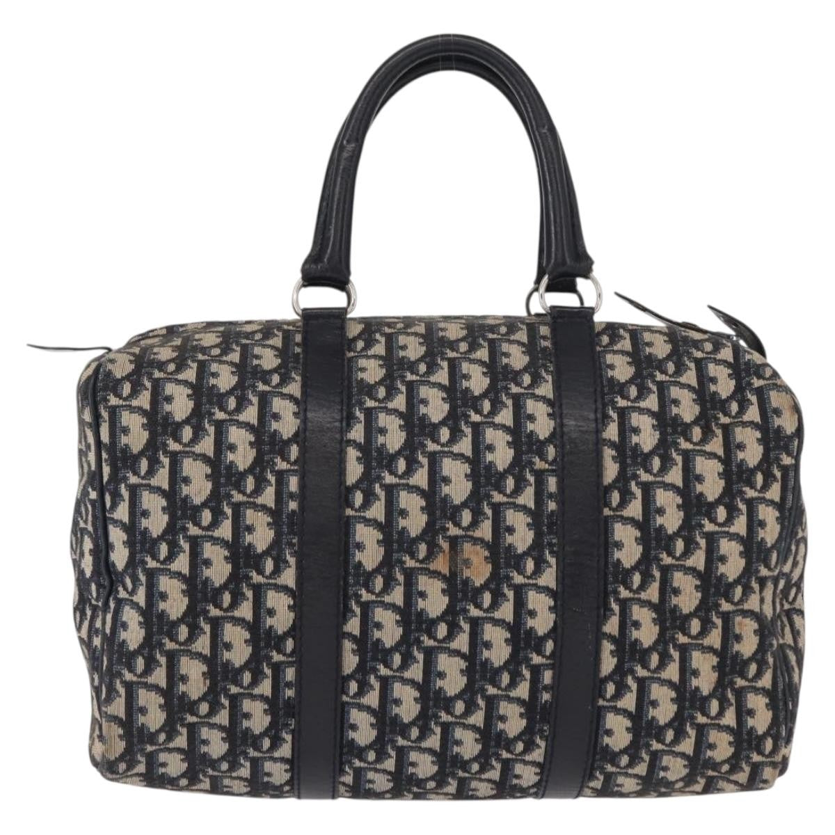 Christian Dior Vintage Trotter Boston Bag Canvas, NAVY, CANVAS, Travel bag